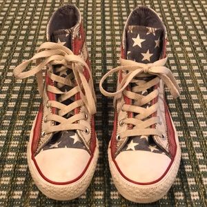 Converse American Flag Hi-Top Chuck Taylors.